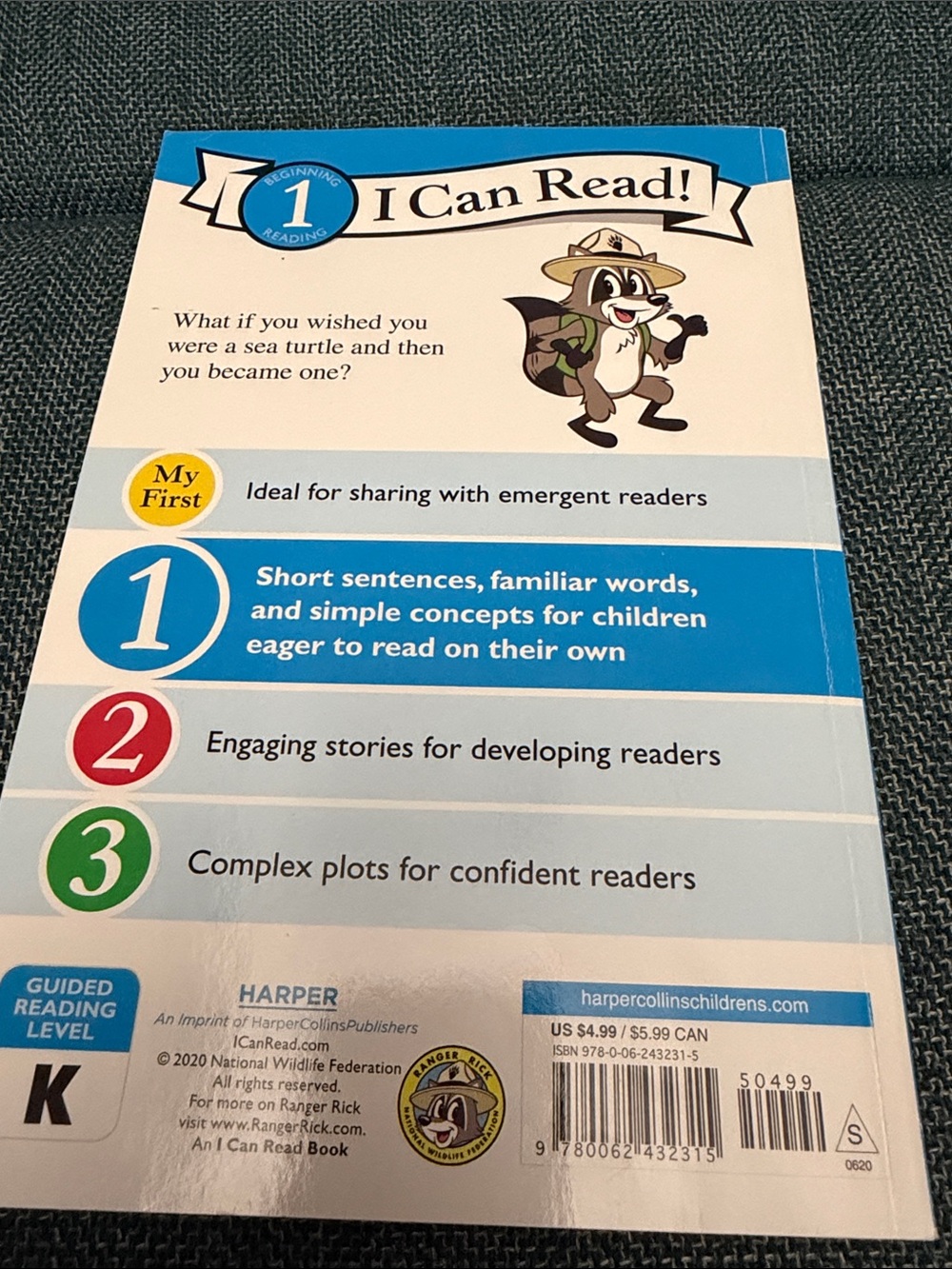 I Can Read! Ranger Rick "I Wish I Was a Sea Turtle" Picture Book - Blue - Picture 2 of 4